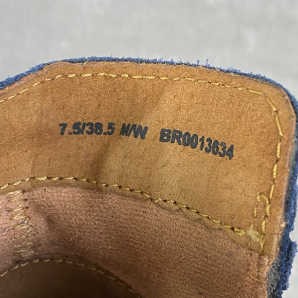 Born Tarkiln Women's Ankle Boots Size 7.5 Blue Suede Distress Booties NEW - Picture 9 of 9